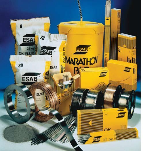 ESAB welding consumables — electrodes, MIG wire, flux and Marathon Pac